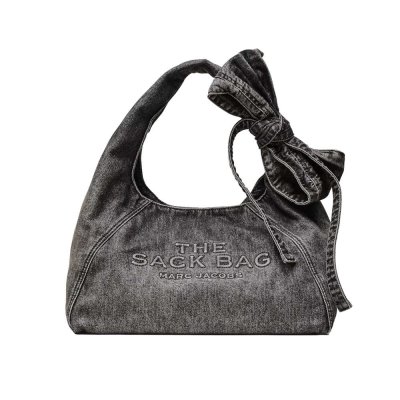 THE BOW DENIM SACK BAG